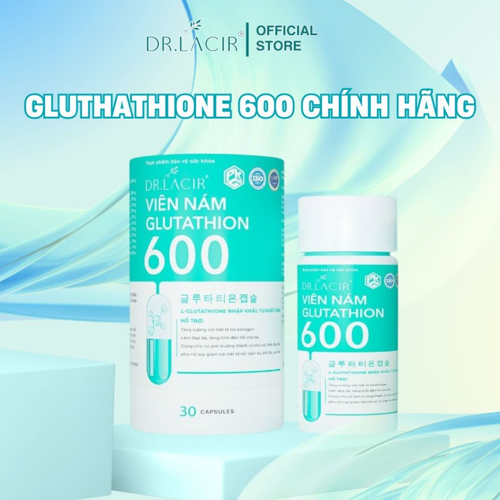 Gluthathione 600 Chính Hãng Hỗ Trợ Làm Sáng Da, Cải Thiện Nám Từ Sâu Bên Trong