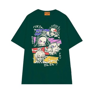 Áo Thun Anime Demon Slayer Arc Vô Hạn Thành Team Tanjiro Vải Cotton 75 Mềm Mịn Form Rộng NGỐ TEE