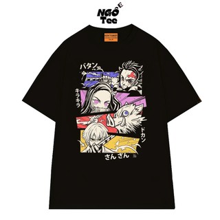 Áo Thun Anime Demon Slayer Arc Vô Hạn Thành Team Tanjiro Vải Cotton 75 Mềm Mịn Form Rộng NGỐ TEE