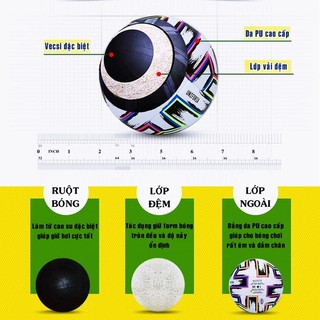Quả bóng đá C1 Size 5, banh bóng đá mùa 23/24 mẫu mới nhất, Tặng kim bơm+Túi Lưới BH 12T