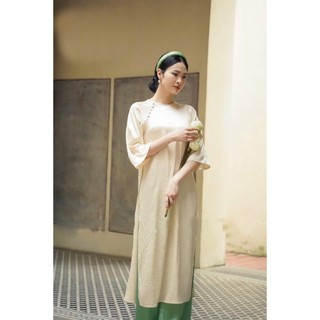 Áo Dài Cách Tân Gấm Cổ Tròn – Sang Trọng, Thanh Lịch, Tôn Dáng | Áo dài Phương Linh
