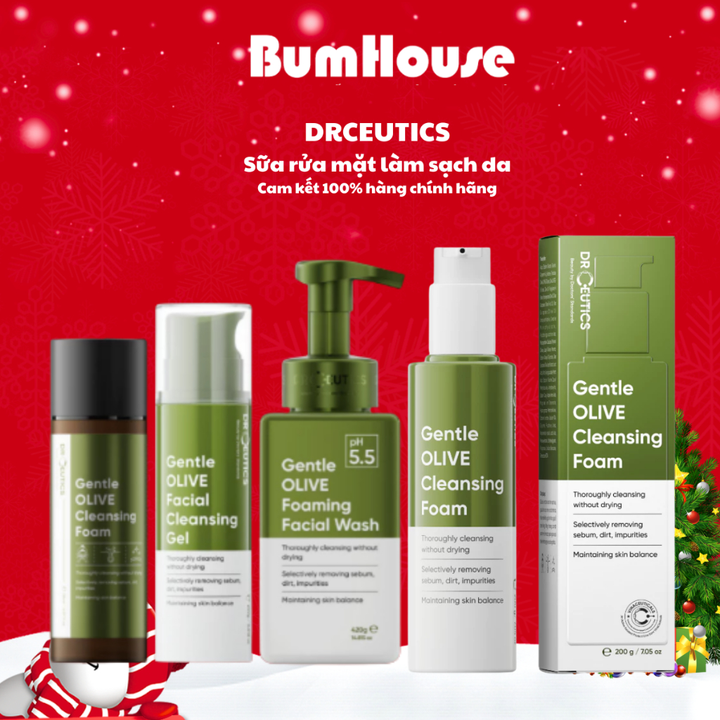 Sữa Rửa Mặt DRCEUTICS Gentle Olive Cleansing Foam/Foaming Wash/Cleansing Wash/Cleansing Gel 150g/200g/250g/420g