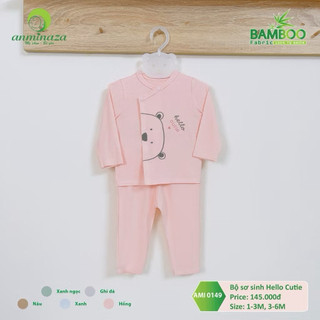 Quần Áo Trẻ Sơ Sinh Dài Tay Anminaza Vải Sợi Tre Mềm Mịn Và Co Dãn - Hàng Chính Hãng AMI0149