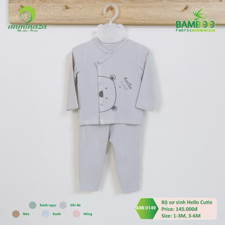 Quần Áo Trẻ Sơ Sinh Dài Tay Anminaza Vải Sợi Tre Mềm Mịn Và Co Dãn - Hàng Chính Hãng AMI0149