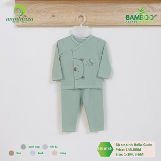 Quần Áo Trẻ Sơ Sinh Dài Tay Anminaza Vải Sợi Tre Mềm Mịn Và Co Dãn - Hàng Chính Hãng AMI0149