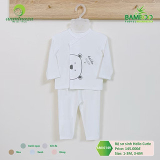 Quần Áo Trẻ Sơ Sinh Dài Tay Anminaza Vải Sợi Tre Mềm Mịn Và Co Dãn - Hàng Chính Hãng AMI0149
