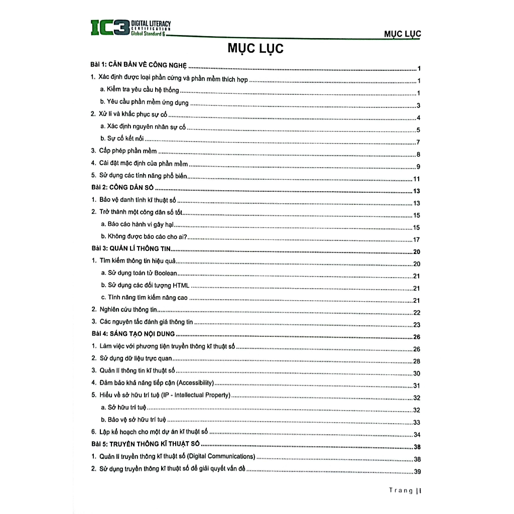 Sách Tăng Cường Tin Học Quốc Tế IC3 - Level 1, 2, 3 (Trọn bộ)