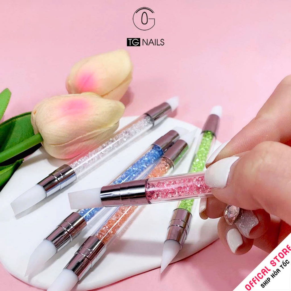 Bộ bút chà tráng gương,dán foil cán đá 5 cây nặn hoa 3D chuyên nghiệp