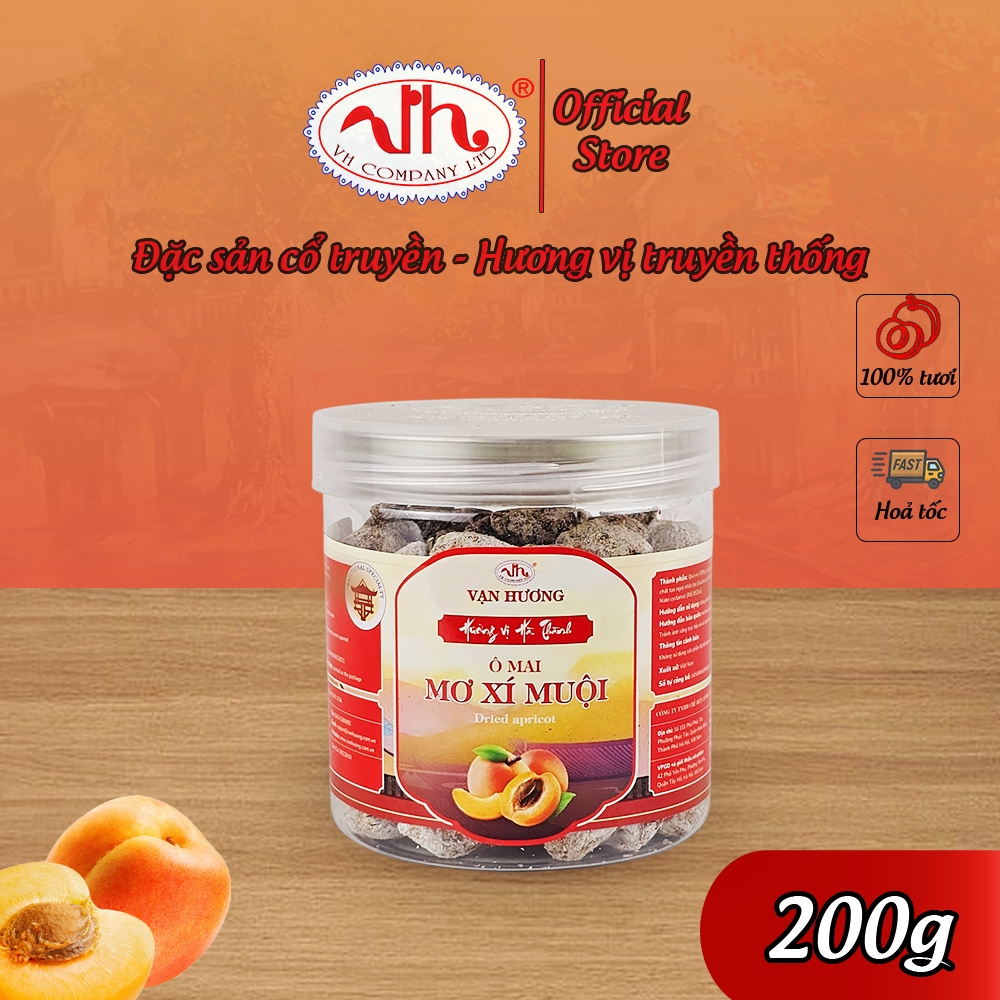 Ô Mai Mơ Xí Muội Vạn Hương Chuẩn Vị Truyền Thống hộp (200gr, 350gr), túi zip (100gr)