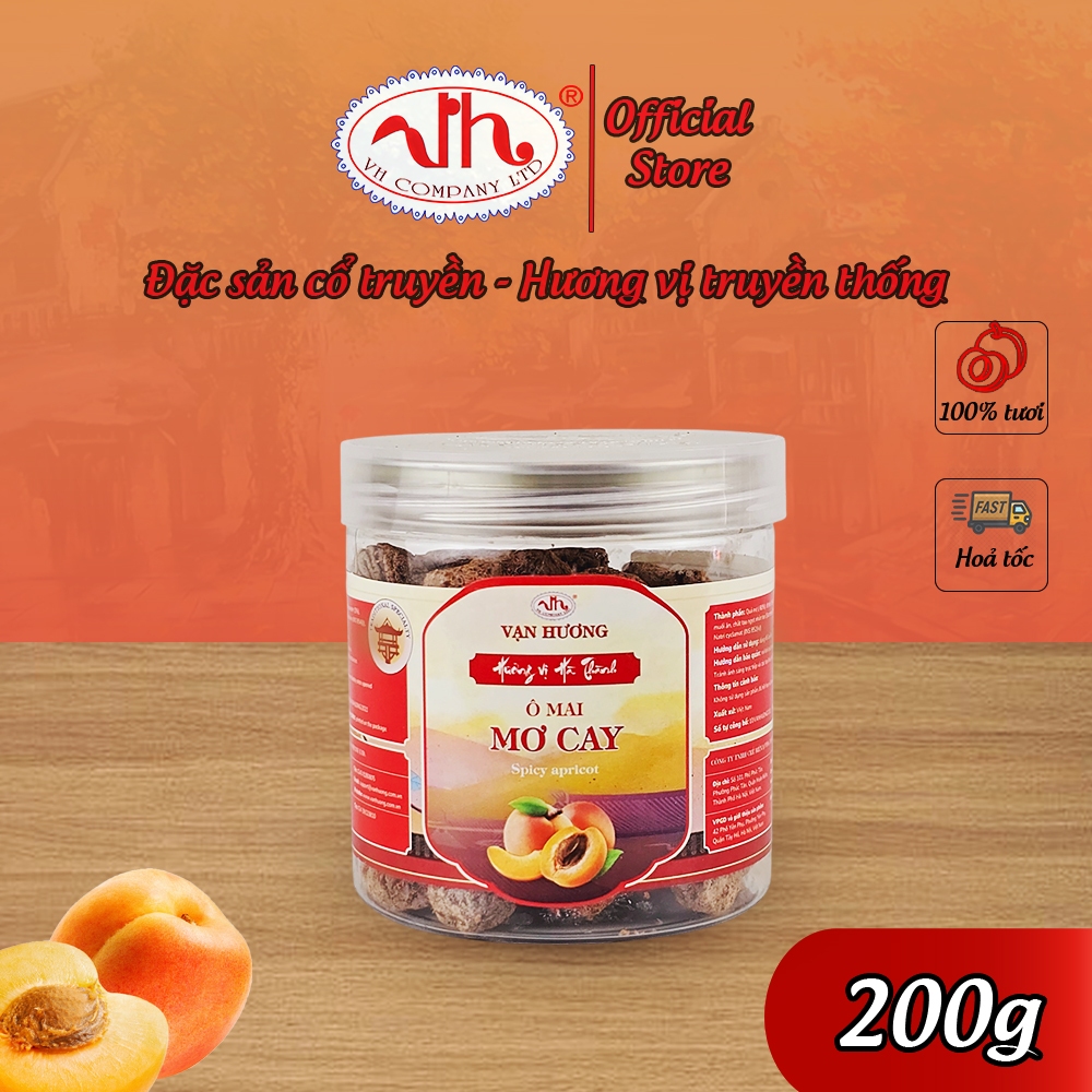 Ô Mai Mơ Cay Vạn Hương Chuẩn Vị Truyền Thống hộp (200gr, 350gr) , túi zip (100gr)