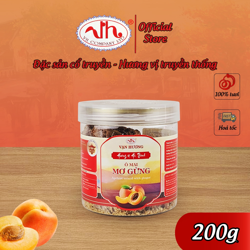 Ô Mai Mơ Gừng Vạn Hương Chuẩn Vị Truyền Thống hộp (200gr, 350gr)