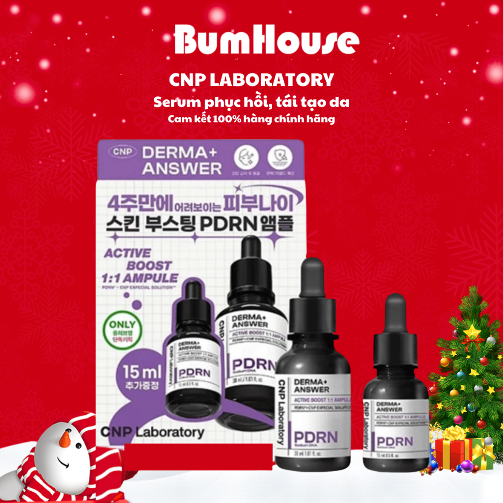 Tinh chất Tái Sinh Trẻ Hoá Làn Da PDRN CNP Derma+ Answer Active Boost Ampule giúp tái tạo da,sáng da 15m/30ml (Nobox)