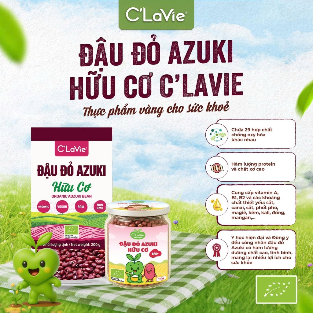 Đậu đỏ azuki, kidney hữu cơ C'LaVie Organc Azuki / Kidney Beans
