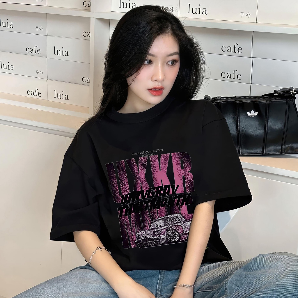Áo thun trắng đen UXKR 100% cotton co giãn thấm hút mồ hôi 40-100kg form suông Unisex Basetee