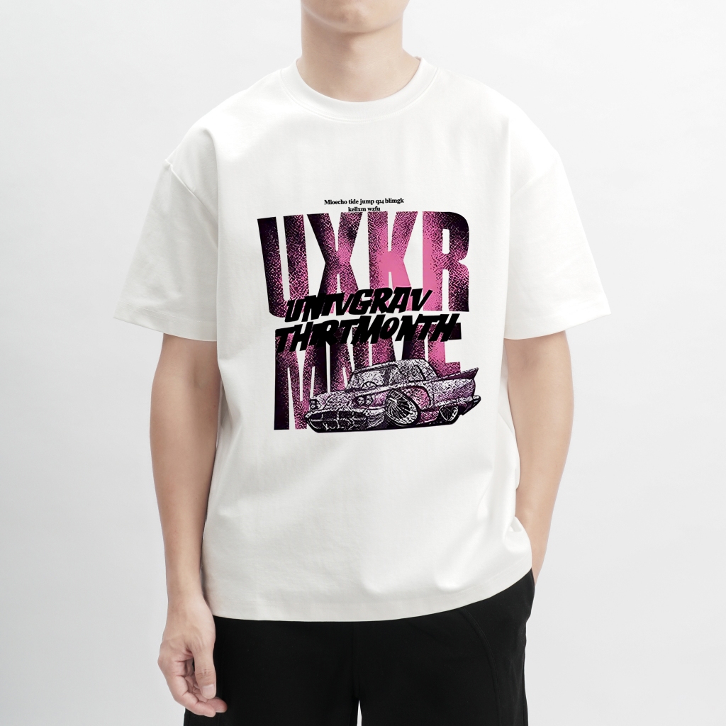 Áo thun trắng đen UXKR 100% cotton co giãn thấm hút mồ hôi 40-100kg form suông Unisex Basetee