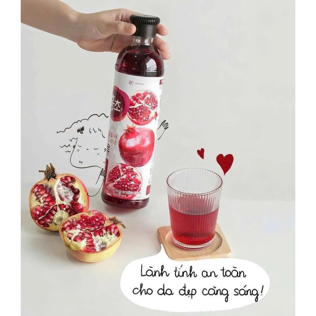 [Combo 2 Vị] Nước Uống Pha Chế Hongcho Vị Lựu Đỏ và Mâm Xôi - Chai 500ml/900ml