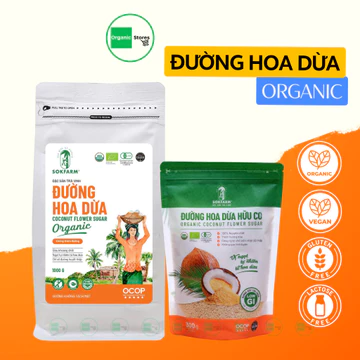 Đường hoa dừa cô đặc Organic gói 300gr 1000gr Palm Syrup Sokfarm - Đường ăn kiêng - Ăn Chay - Ăn thực dưỡng