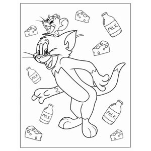 20 tranh tô màu Tom and Jerry (Mực và giấy chính hãng - an toàn cho bé)