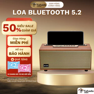 Loa bluetooth XM-505 vỏ gỗ vintage, tích hợp giá đỡ, thiết kế phong cách cổ điển sang trọng