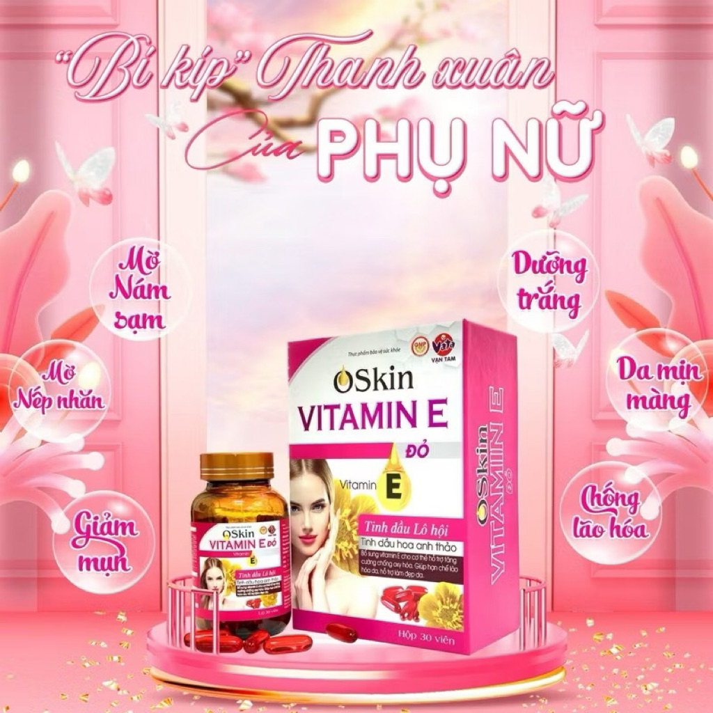 TPBVSK Oskin Vitamin E đỏ Xuất xứ: Việt Nam Quy cách đóng gói: Hộp 1 lọ ...