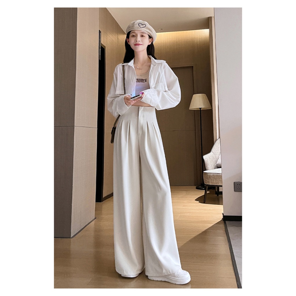 Quần Ống Rộng Bigsize, Quần Ống Suông Nữ Cạp Cao Chất Gold Nhật Gen Eo, Dáng Dài 103cm Phối Đồ Cực Xinh