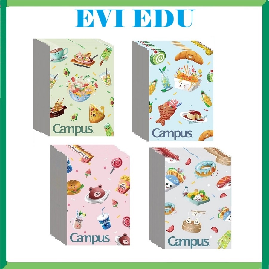 Lốc 10 quyển vở kẻ ngang B5 Food Campus BFOD120 / BFO2-120 / BFOD2-80 / BFO2-80