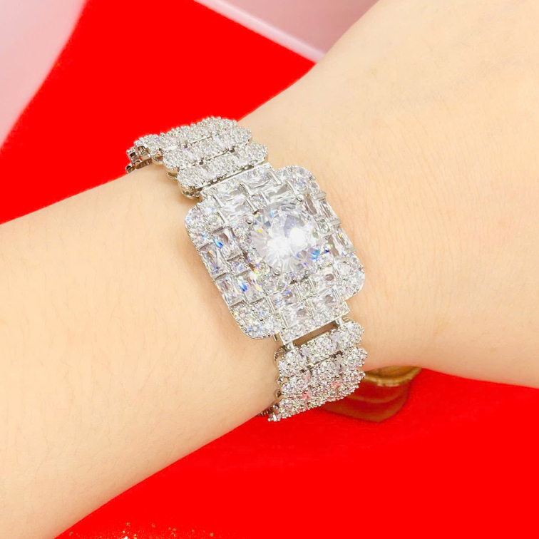 Lắc Tay Nữ Đính Đá Zircon Cao Cấp – Vòng Tay Sang Trọng, Lấp Lánh, Phụ Kiện Dự Tiệc