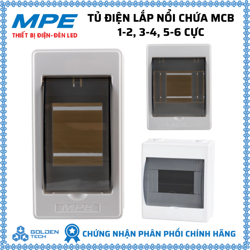 Tủ điện gắn nổi, hộp chứa MCB 2 đường - 4 đường chính hãng MPE | Shopee ...
