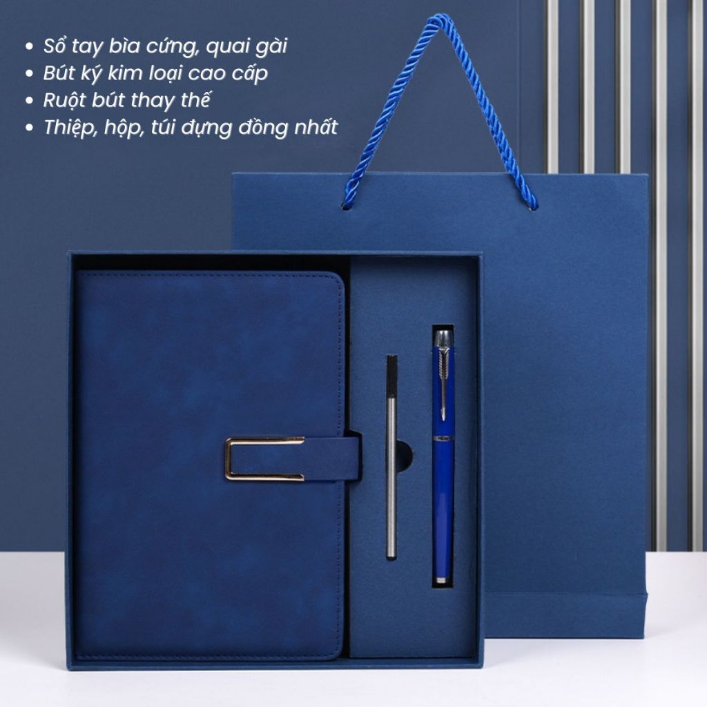 Hộp quà tặng sổ da, bút ký tên – Set quà cho nữ sinh nhật, lễ tốt nghiệp
