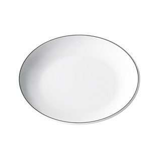 Đĩa Phíp ( Melamine A5 )  Trắng Viền Đen – Phong Cách Bắc Âu Cổ Điển Sang Trọng  8110