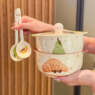 Nồi sứ kèm thìa đũa hoạ tiết siêu mới siêu đáng yêu