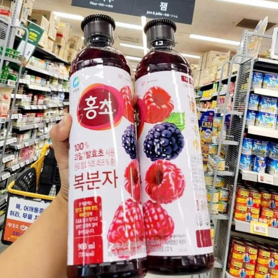 Nước Giấm Mâm Xôi Hongcho Chai 500ml/900ml - Vị Chua Ngọt Dễ Uống