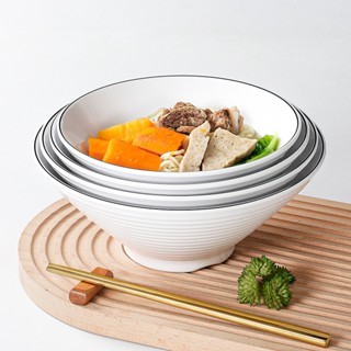 Bát  Phíp ( Melamine A5 )  Trắng Viền Đen – Phong Cách Bắc Âu Cổ Điển Sang Trọng  007A400
