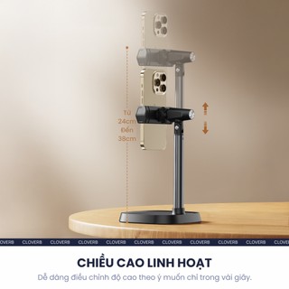 Giá Đỡ Điện Thoại Để Bàn Boneruy T8 Xoay 360 Độ Điều Chỉnh Độ Cao Nâng Hạ 24-38cm