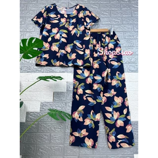 Đồ bộ tole trung niên, bộ lanh mặc nhà, quần dài, áo tay ngắn SHOP5SAO [CÓ BIGSIZE] (50-80kg)