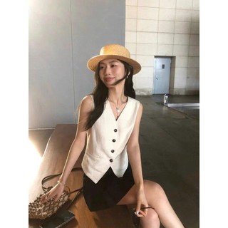 𝗧𝗶𝗰𝗵𝗶 𝗟𝗶𝗻𝗲𝗻 - |LY LINEN| Áo Linen gile cộc tay