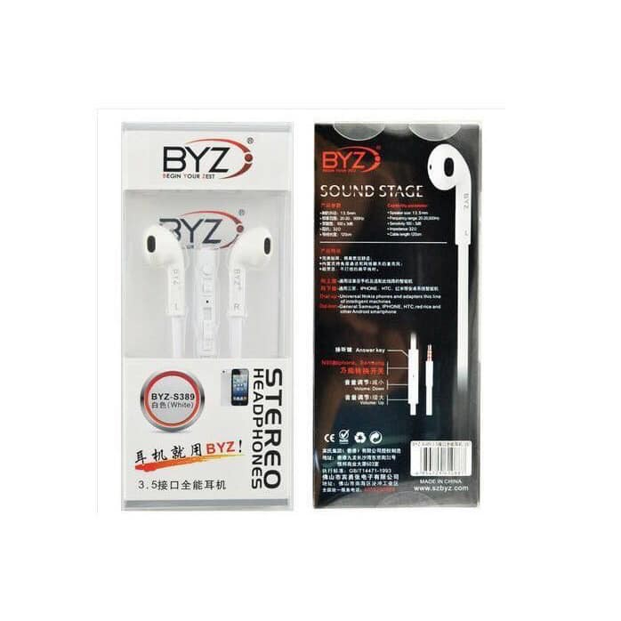 Tai nghe nhét tai có dây BYZ S389 jack 3.5mm full chức năng nghe gọi đàm thoại