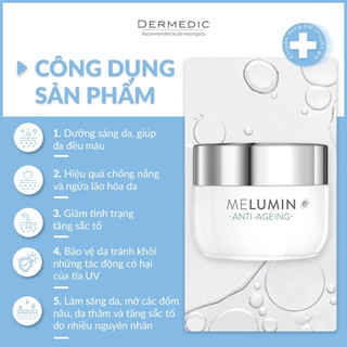 [HÀNG CÔNG TY] Kem dưỡng ban ngày sáng da, mờ thâm nám Dermedic Melumin Day Cream SPF50+ (55g)