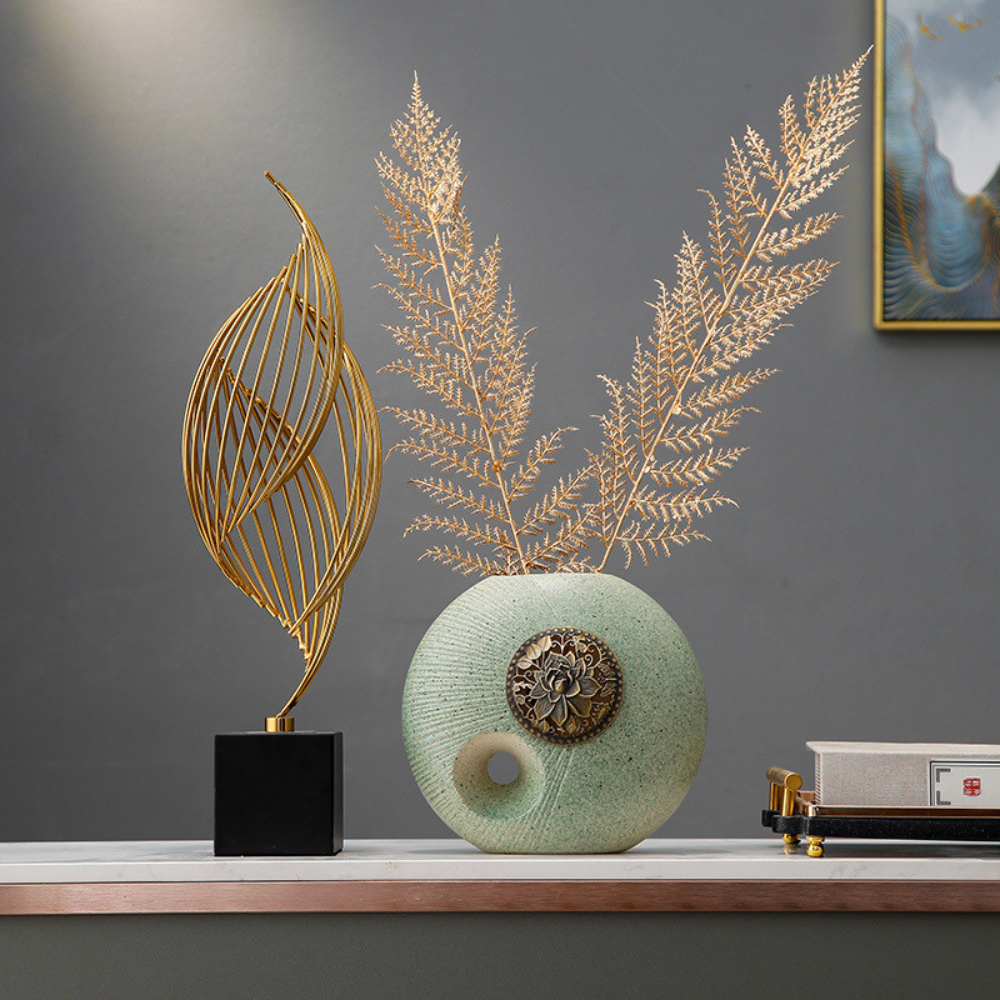 Cánh buồm decor, thuận buồm xuôi gió, decor san hô chất liệu inox mạ vàng 24k trang trí tủ kệ