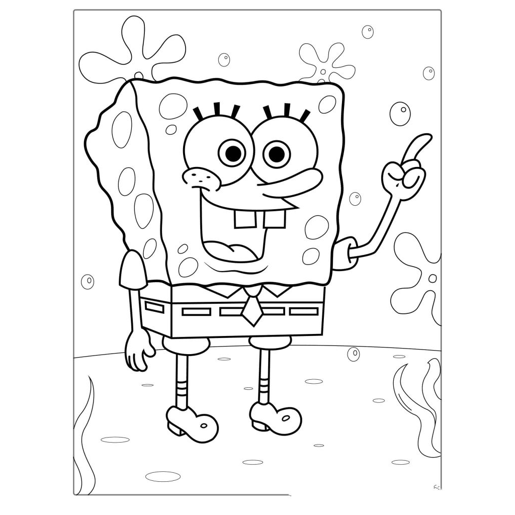 20 tranh tô màu SpongeBob (Mực và giấy chính hãng - an toàn cho bé)