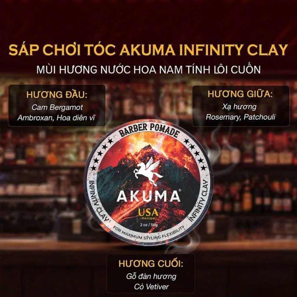 [Bán Chạy] Sáp Vuốt Tóc Nam AKUMA Infinity Clay 56g