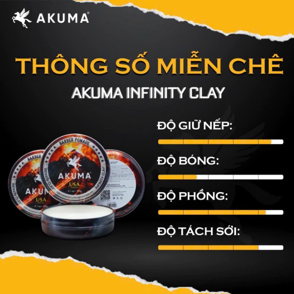 [Bán Chạy] Sáp Vuốt Tóc Nam AKUMA Infinity Clay 56g