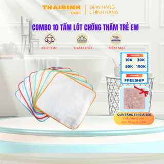 Combo 10 Miếng lót chống thấm cao cấp Đô Rê Mon Thaibinh Towel kích thước 30x30cm