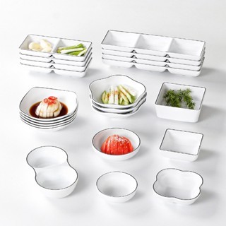 Bát Nước Chấm Phíp ( Melamine A5 )  Trắng Viền Đen – Phong Cách Bắc Âu Cổ Điển Sang Trọng  52A100
