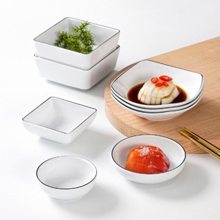 Bát Nước Chấm Phíp ( Melamine A5 )  Trắng Viền Đen – Phong Cách Bắc Âu Cổ Điển Sang Trọng  52A100