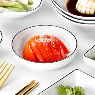 Bát Nước Chấm Phíp ( Melamine A5 )  Trắng Viền Đen – Phong Cách Bắc Âu Cổ Điển Sang Trọng  3735A100