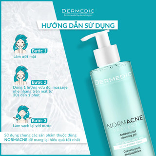 [HÀNG CÔNG TY] Sữa Rửa Mặt Làm Sạch Sâu, Giảm Mụn Dermedic Normacne Preventi Antibacterial Cleansing Gel (200ml-500ml)