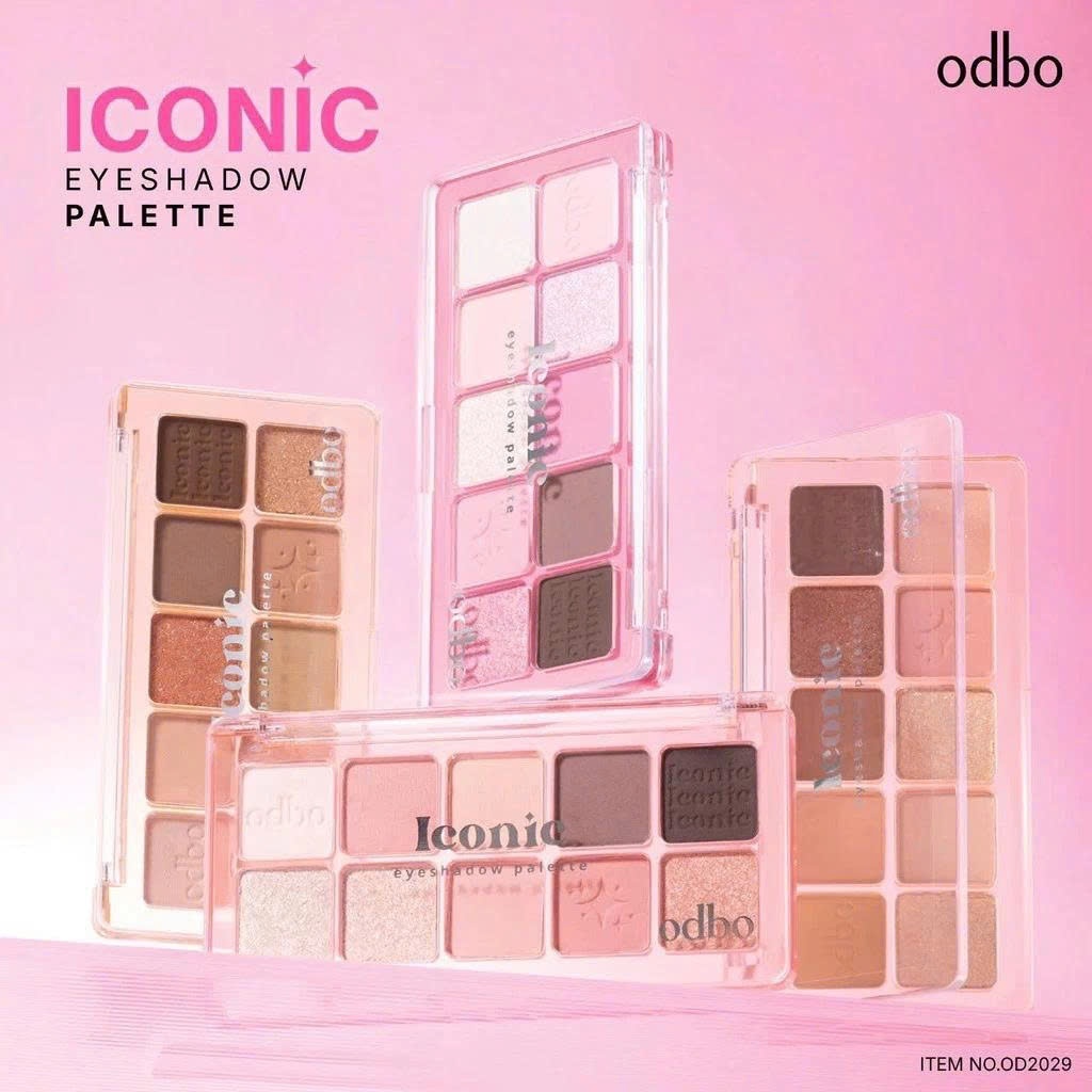 [ODBO] Phấn mắt, phấn má Odbo 12 ô/10 ô kèm nhũ bắt sáng đa dạng nhiều loại lâu trôi