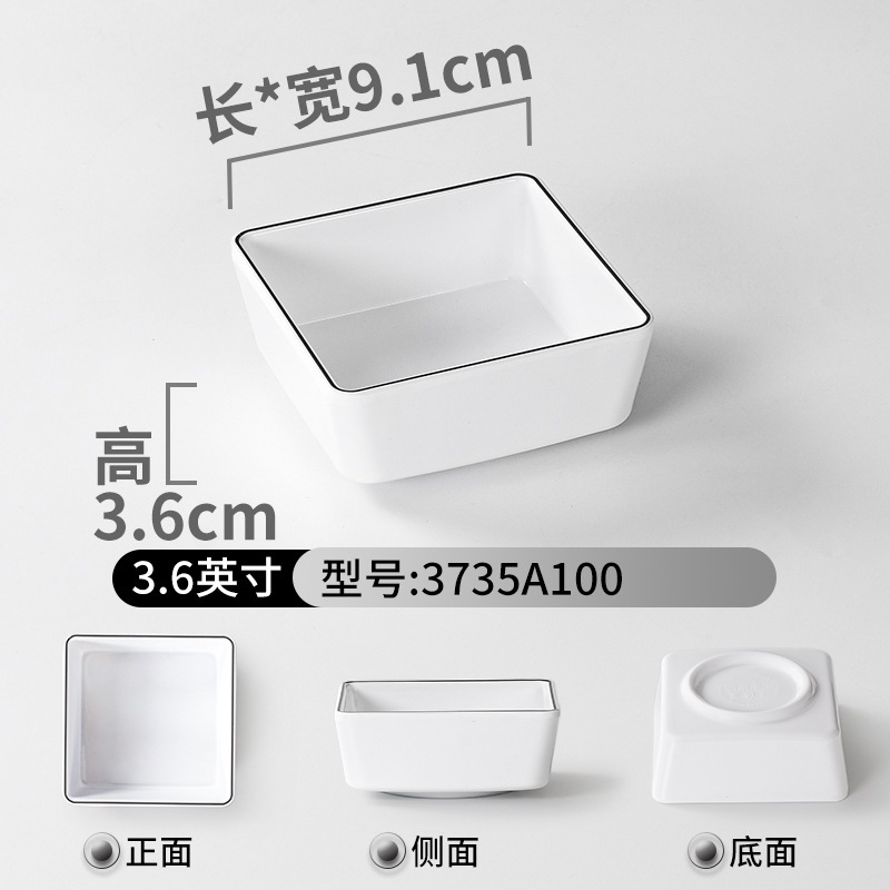Bát Nước Chấm Phíp ( Melamine A5 )  Trắng Viền Đen – Phong Cách Bắc Âu Cổ Điển Sang Trọng  3735A100