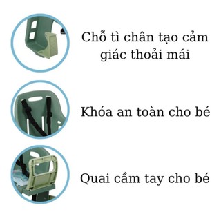Ghế Ngồi Sau Xe Đạp Cho Bé Có Đai An Toàn Tiện Lợi Nhựa Việt Nhật Cao Cấp Đầy đủ phụ kiện lắp 1956